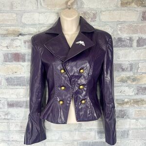 Danganronpa Kyoko Kirigiri‎ Purple Faux Leather Jacket Cosplay Halloween Anime S
